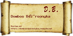 Dombos Bársonyka névjegykártya